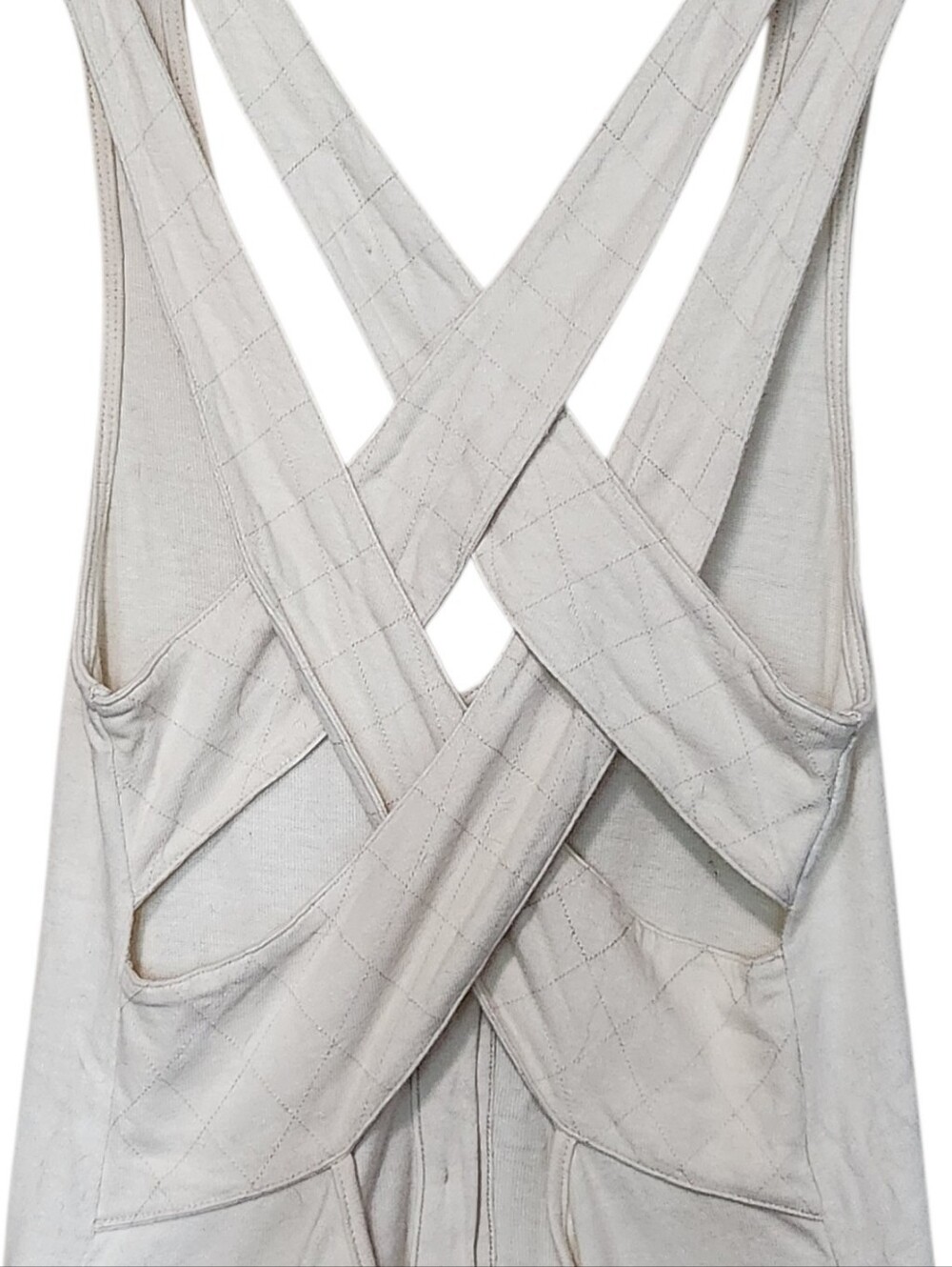 Free People Beach Mini Dress Low Cut Strappy Back Cream Medium - Picture 3 of 9